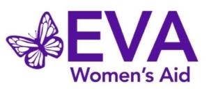 Purple and white EVA Women's Aid logo.