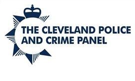 the Cleveland Police and Crime panel logo in blue and white. 